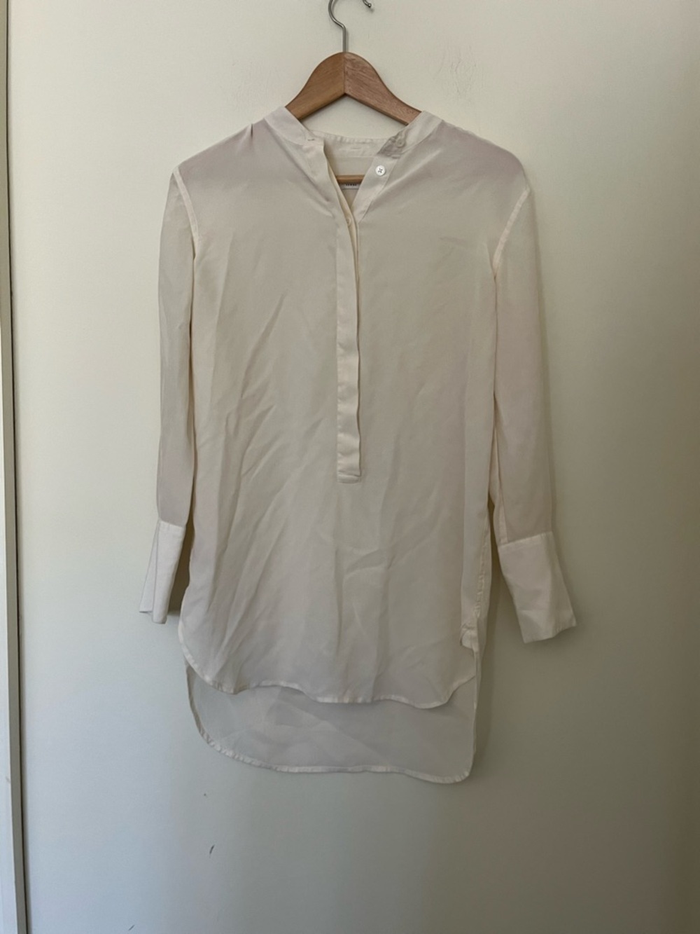 Equipment 100% Silk Ivory Relaxed Oversized Tunic XS